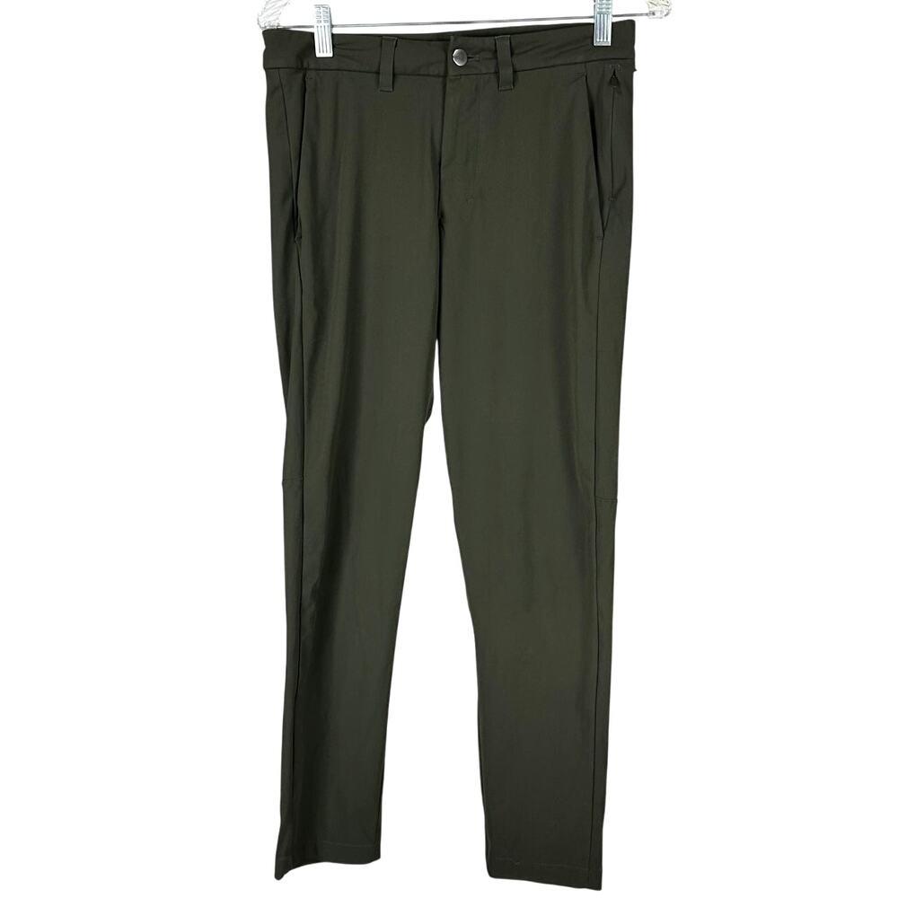 Lululemon Commission Pant Slim Warpstreme Dark Olive Men's Size 29 x 28 EUC